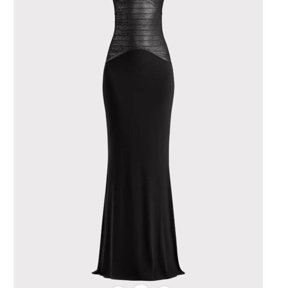 New HERVELEGER THE VIOLET GOWN BLACK ELEGANT DRESS - Picture 4 of 4